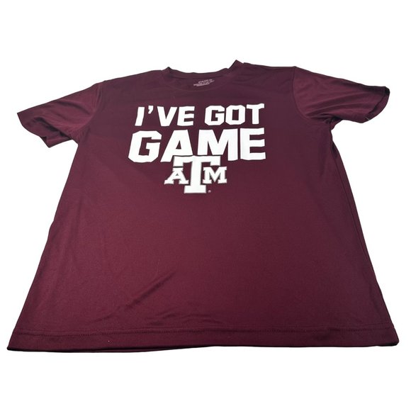 Colosseum Youth Size Large 16-18 Tee Shirt Short Sleeve Texas A And M Red New - Picture 1 of 12